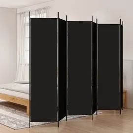 vidaXL Paravent Schwarz 300x200 cm Stoff