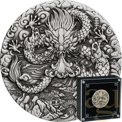 2 Unzen Silbermünze Australien Lunar III Drache 2024 - Antik Finish