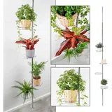 Gravidus Teleskop Blumenregal 4 Ablagen 60 x 30 cm Silber