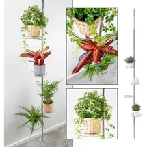 Gravidus Teleskop Blumenregal 4 Ablagen 60 x 30 cm Silber