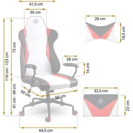 Sofotel Miss Fortune Gaming-Stuhl Schwarz/Rot/Weiß