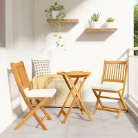 vidaXL 3-teiliges Garten Bistro Set aus solidem Akazienholz