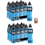 Powerade Mountain Blast, 24x500ml, Sportgetränk mit Elektrolyten+Polpa