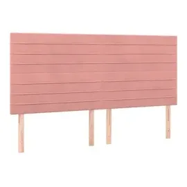 vidaXL Boxspringbett mit Matratze & LED Rosa 180x200 cm Samt