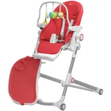 Engel & Storch Baby Hochstuhl HUGO Kinderhochstuhl Babystuhl mitwachsender Hochstuhl Verstellbar und Klappbar, Abnehmbares Tablett und inklusive Spielebogen - in der Farbe Rot