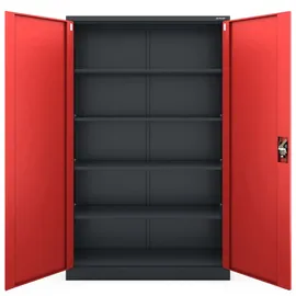 Jan Nowak Jan II Aktenschrank 185 x 115 x 40 cm Anthrazit-Rot