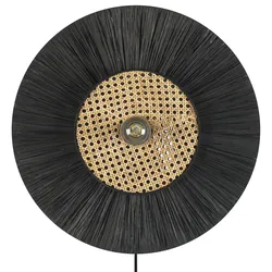 Wandlampe YAAPI Papier Schwarz