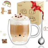 LuxusKollektion Latte-Macchiato-Glas Doppelwandige Süße Katze Gläser 290ml für Kaffee Tee Geschenke