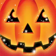 Amscan 728.5111591 Serviette 20 Stück, Pumpkin, Mundtuch, Halloween, Party Servietten Kürbis, Größe 33 x 33, cm, 2-lagig – für Halloween-Dekoration (5)