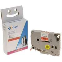 G&G Schriftband Kompatibel ersetzt Brother TZe-431 Bandfarbe: Rot Schriftfarbe: