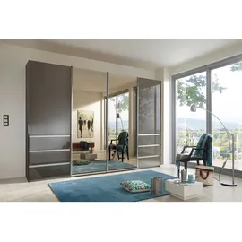 Novel Schwebetürenschrank Malibu 330 x 217 x 67 cm Dunkelgrau/Havanna/Spiegel