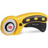 MaoXinTek Rollschneider, 45mm Stoffschneider Rollmesser für Verschiedene Schneidarten, Sicherheitsverschluss & Anti-Rutsch-Griff Perfekt für Stoff, Papier, Schaumstoff & Leder