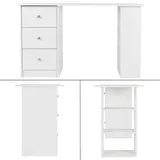 ML-Design Schreibtisch Computertisch PC Bürotisch mit Schubladen Ablage Regal 120x49x72 cm