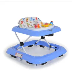 Moni Lauflernhilfe Jungle Fun+ Spielcenter Musik Licht, höhenverstellbar Stopper blau