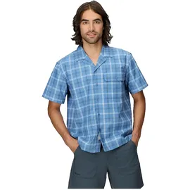 Marmot Kurzarmhemd Rain Cloud Windowpane Blau S