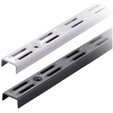 boomet Wandschienen 2-reihig Weiß 150cm 10 Stück · 2 Farben · Regalschienen für Regalträger · Regalbodenträger aus Stahl · Weiß