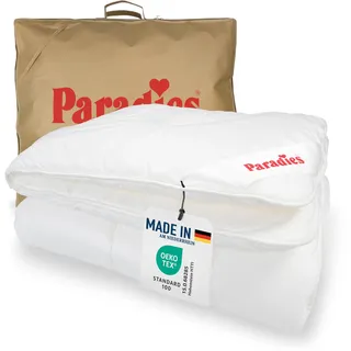 PARADIES Winterdecke 155x220 cm - Prima Duett Bio, Öko-Tex 100 Klasse 1, medizinisch getestet, kuschelige + warme Winterbettdecke 155x220, Steppdecke