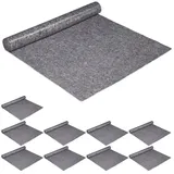 relaxdays Malervlies 10 x Malvervlies 180g/m2 1x25 m grau