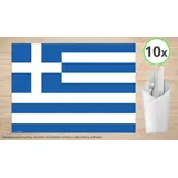 Tischsetmacher Tischset | Platzset - Griechenland Flagge - 10 Stück - hochwertige Tischdekoration 44 x 32 cm für griechische Abende