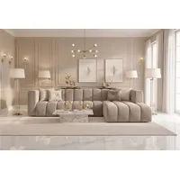 kaiser möbel Ecksofa L-Form GRAND 318 cm, stoff Salvador, Beige, Rechts - Beige