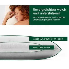HANSKRUCHEN Premium de Luxe Daunenkissen 80 x 80 cm Weiß