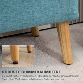 Homcom Sitzbank mit Stauraum Leinenoptik, Sitztruhe mit Holzbeine, Truhenbank für Wohnzimmer Schlafzimmer Flur 110 x 39 x 45 cm, Esszimmer, Bänke, Sitzbänke