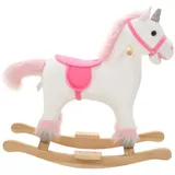vidaXL Schaukeltier Einhorn Plüsch 65x32x58 cm Weiß und Rosa