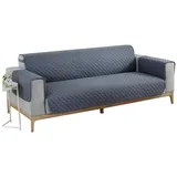 BTTO Sofahusse Sofabezug Sofahusse 1/2/3 Sitzer,Gesteppt Couch Überzug,Wasserdicht, Mit Elastischem Band, für 1/2/3-sitzige Armlehnsofas grau 198 cm