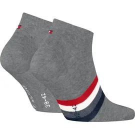 Tommy Hilfiger Sneakersocken »TH MEN SNEAKER 2P TAB« 2 Paar, Atmungsaktiv, Markenlogo Gr. 39-42, mid grey melange, , 33648159-39
