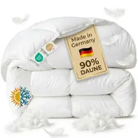 Brönning Daunendecke 200x200 90% Daune - Made in Germany | Ganzjahresdecke 200x200 Leichte Warme Decke Für Jede Jahreszeit | Bettdecke Für Allergiker | Decke | Steppdecke