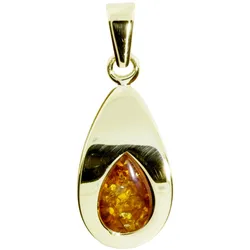 Ketten-Anhänger OSTSEE-SCHMUCK "Ostsee-Schmuck Anhänger Janika Anhänger Janika", gelb, Schmuckanhänger, Damen, 26 x 10mm, Gelbgold 333, 1.0 g