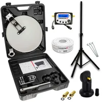 PremiumX Camping SAT TV Anlage Satellitenschüssel Satelliten-Finder Single LNB