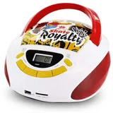 Metronic 477454 CD-Player für Kinder, Simpsons, mit USB-/AUX-IN-Port Rot/Weiß