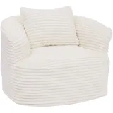 MCW Sessel P18 Cord 370 g/m2 70 x 70 x 70 cm Weiß mit Kissen