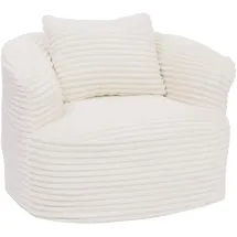 MCW Sessel P18 Cord 370 g/m2 70 x 70 x 70 cm Weiß mit Kissen