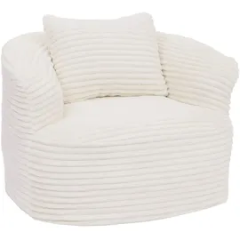 MCW Sessel P18 Cord 370 g/m2 70 x 70 x 70 cm Weiß mit Kissen