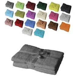 EXKLUSIV HEIMTEXTIL 4 x Saunatuch 500 g/m2 80 x 200 cm Anthrazit
