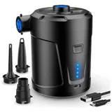 Elektrische Luftpumpe, 5000 Mah Wiederaufladbarer Akku, Aufblasbare Matratzenpumpe Mit 3 Luftdüsen, Schnellpumpe Für Schlauchboote/luftmatratzen