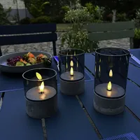 Brilliant Kerzen Bougie Grau 3 St.