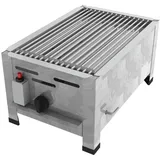 ChattenGlut Professional Gastrobräter 1-flammig - freistehendes Tischgerät aus Edelstahl mit Stahlbrenner - 4,5 kW Gasbräter Flüssiggas, mit Einzelne Edelstahlstäbe als Rost, 340x530x270 mm,