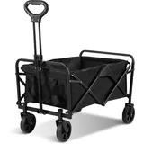 Randaco Bollerwagen Faltbar, Für Camping Einkaufen, Belastbar Bis 80kg, Handwagen, Faltwagen 360 ° Drehbar 2 Netztaschen Klappbarer Bollerwagen