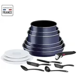 TEFAL INGENIO Easy Cook & Clean Set 15-teilig, Bratpfanne, Kasserolle, Nicht-Induktion, Antihaftbeschichtung, Hergestellt in Frankreich L1579502