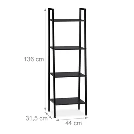Relaxdays Standregal 136 x 44 x 31,5 cm Schwarz