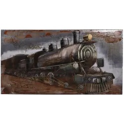3D Metallbild Dampflok Metall Wandbild Retro Vintage Bild Bar Küche Wohnzimmer