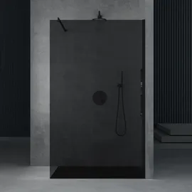 mai & mai Walk-In-Dusche 140 x 200 cm BRAM1 Bremen1K Schwarz ESG-Sicherheitsglas 8mm