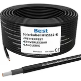 Germany B.e.s.t Solarkabel 6mm2 PV Kabel 6mm2 TÜV Zertifiziertes Solar Kabel aus Kupfer, Photovoltaik Kabel 10m Black