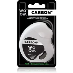 WOOM Carbon+ Dental Floss gewachste Zahnseide schwarz 30 m