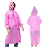 LURNODY 2er Set (Erwachsener + Kind) Regenponcho Damen, Regenponcho Wiederverwendbar, Geeignet für Reisen, Konzerte, Rennen,Usw(Weiß,Rosa,lila) (DE/NL/SE/PL, Alphanumerisch, S, 3XL, Rosa)