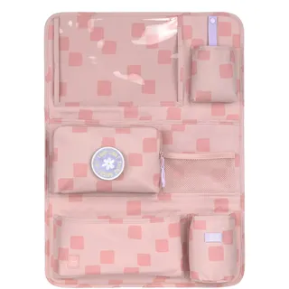 Lässig Autoorganizer Autorücksitzorganizer Rücksitztasche für Auto zum Hängen zusammenklappbar/Car Wrap-to-Go Pattern Party rose