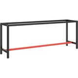 vidaXL Werkbankgestell Tischgestell Arbeitstisch Werkbank Packtisch Tisch Gestell Werkbankfuß Mattschwarz Mattrot 210x50x79cm Metall